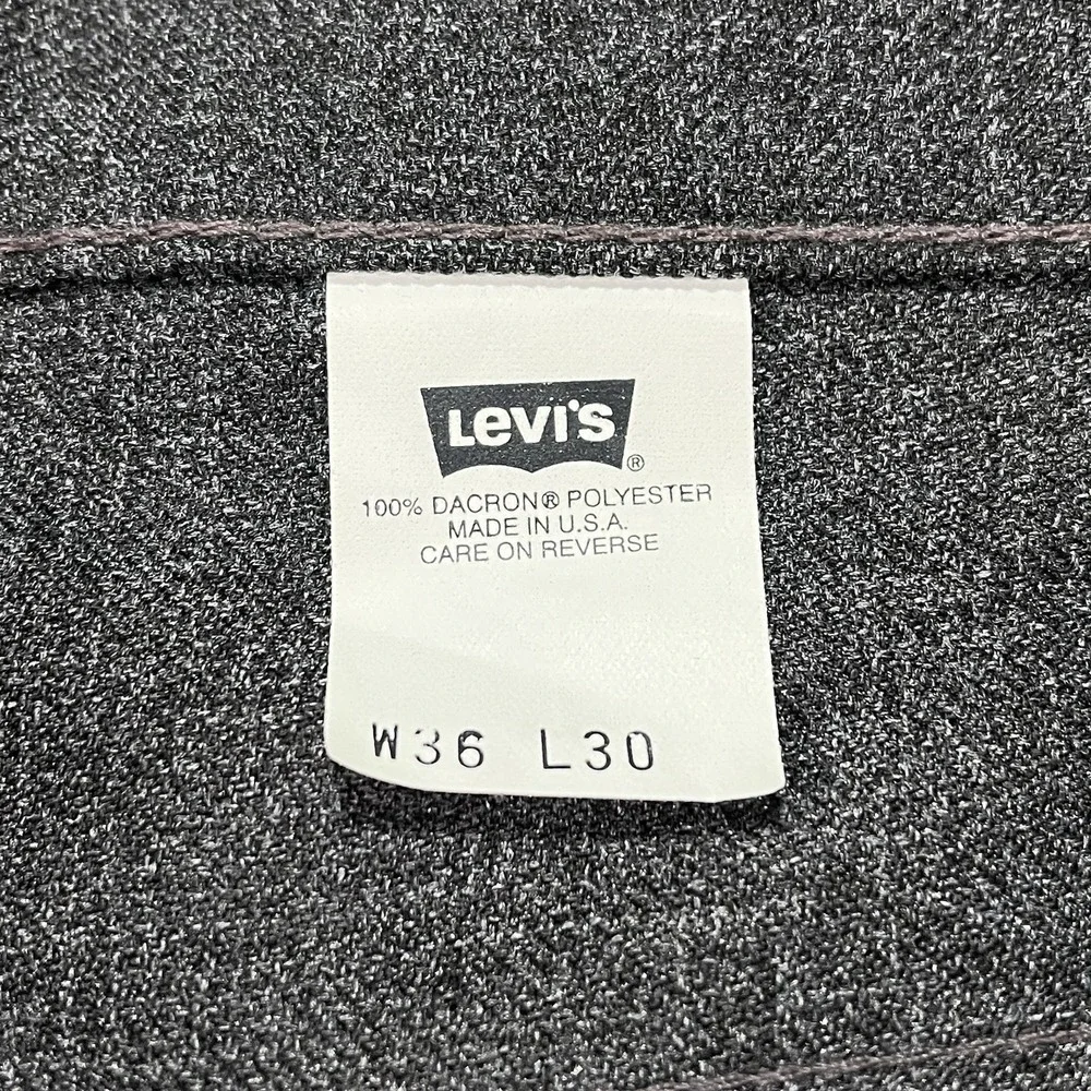 VTG Levis Pants 517 Men 36X30 Charcoal Gray Dacron‎ Polyester Made USA 90s 1997